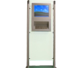 Slim-Line Glass Floor standing kiosk with 15'' 1.6 GHz Atom Panel PC