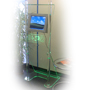 Slim-Line Glass Floor standing kiosk with 15'' 1.6 GHz Atom Panel PC